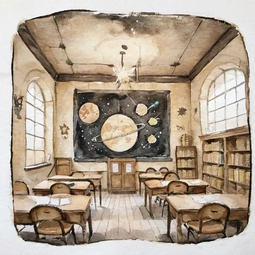 Prompt: astronomy classroom interior at hogwarts