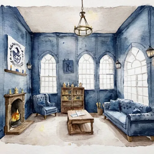 Prompt: ravenclaw commonroom interior at hogwarts