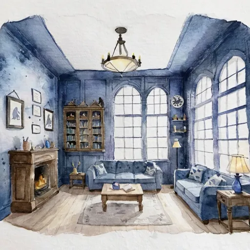 Prompt: ravenclaw commonroom interior at hogwarts