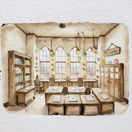 Prompt: charms classroom interior at hogwarts