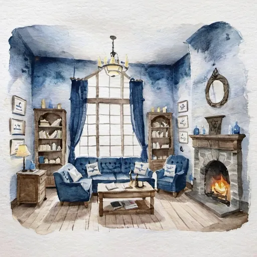 Prompt: ravenclaw commonroom interior at hogwarts