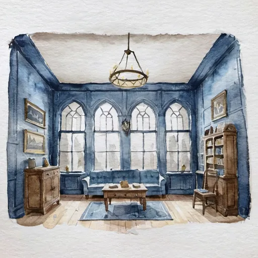 Prompt: ravenclaw commonroom interior at hogwarts