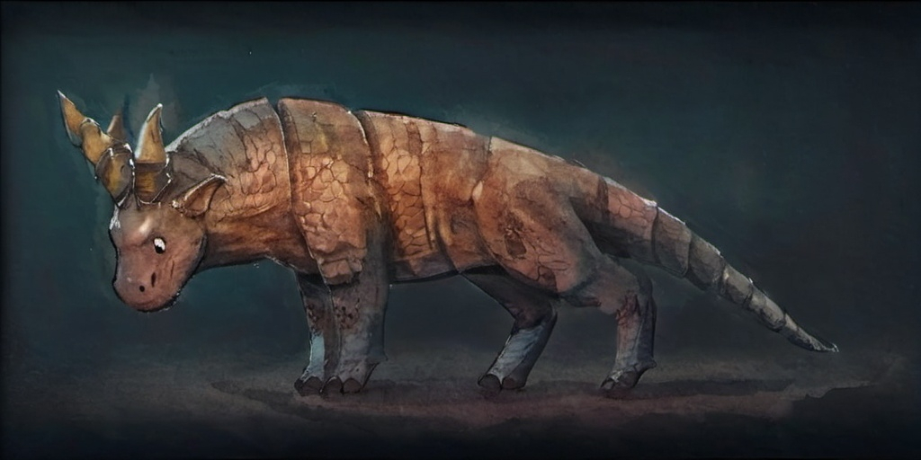 Prompt: a scaley 'graphorn' from the videogame "hogwarts Legacy"