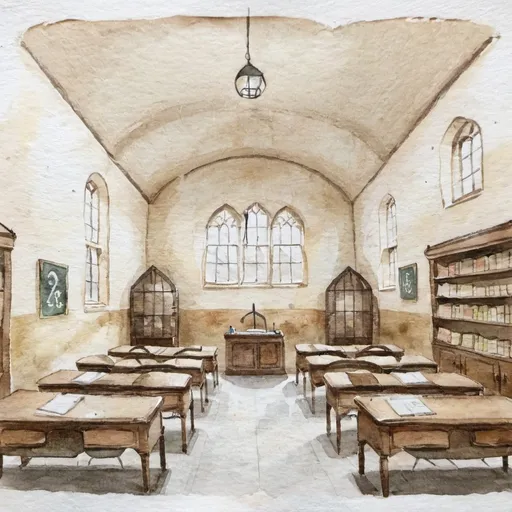 Prompt: arithmancy classroom interior at hogwarts