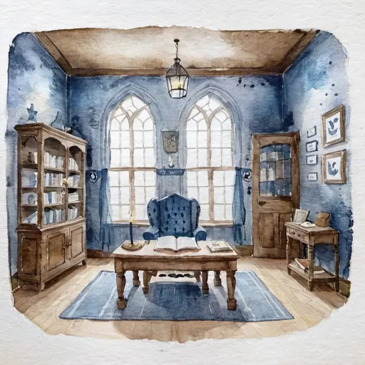 Prompt: ravenclaw commonroom interior at hogwarts