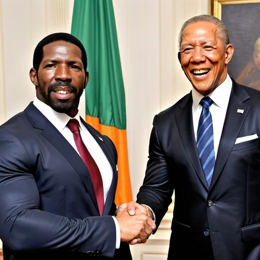 Prompt: Scott adkins et le président de côte d'Ivoire 