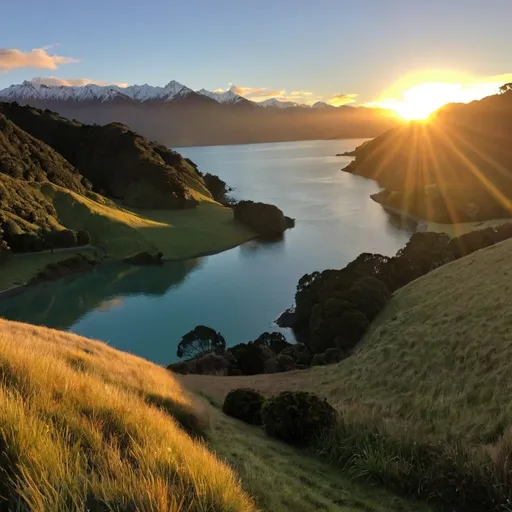 Prompt: A morning sunrise in new Zealand 