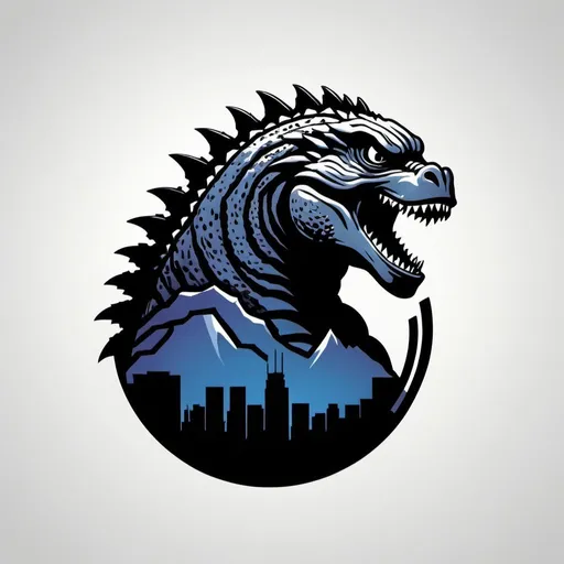 Prompt: a logo of Godzilla, in the style of massimo vignelli, clean background