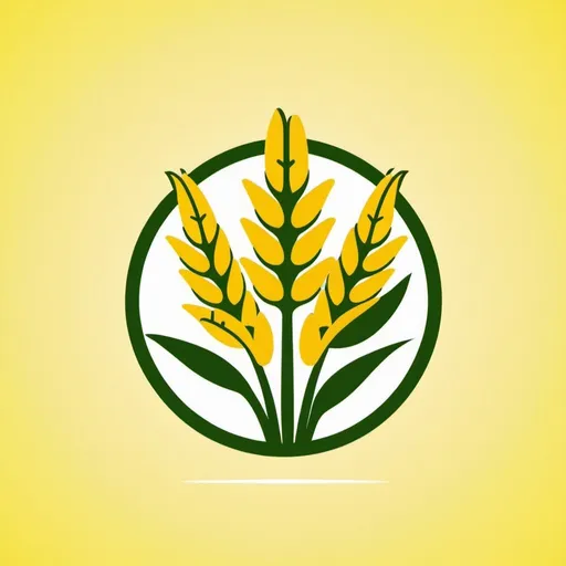 Prompt: Walsh County logo, wheat plant, square shaped,, simple, vector, kitschy, vintage, retro, Yellow, Green