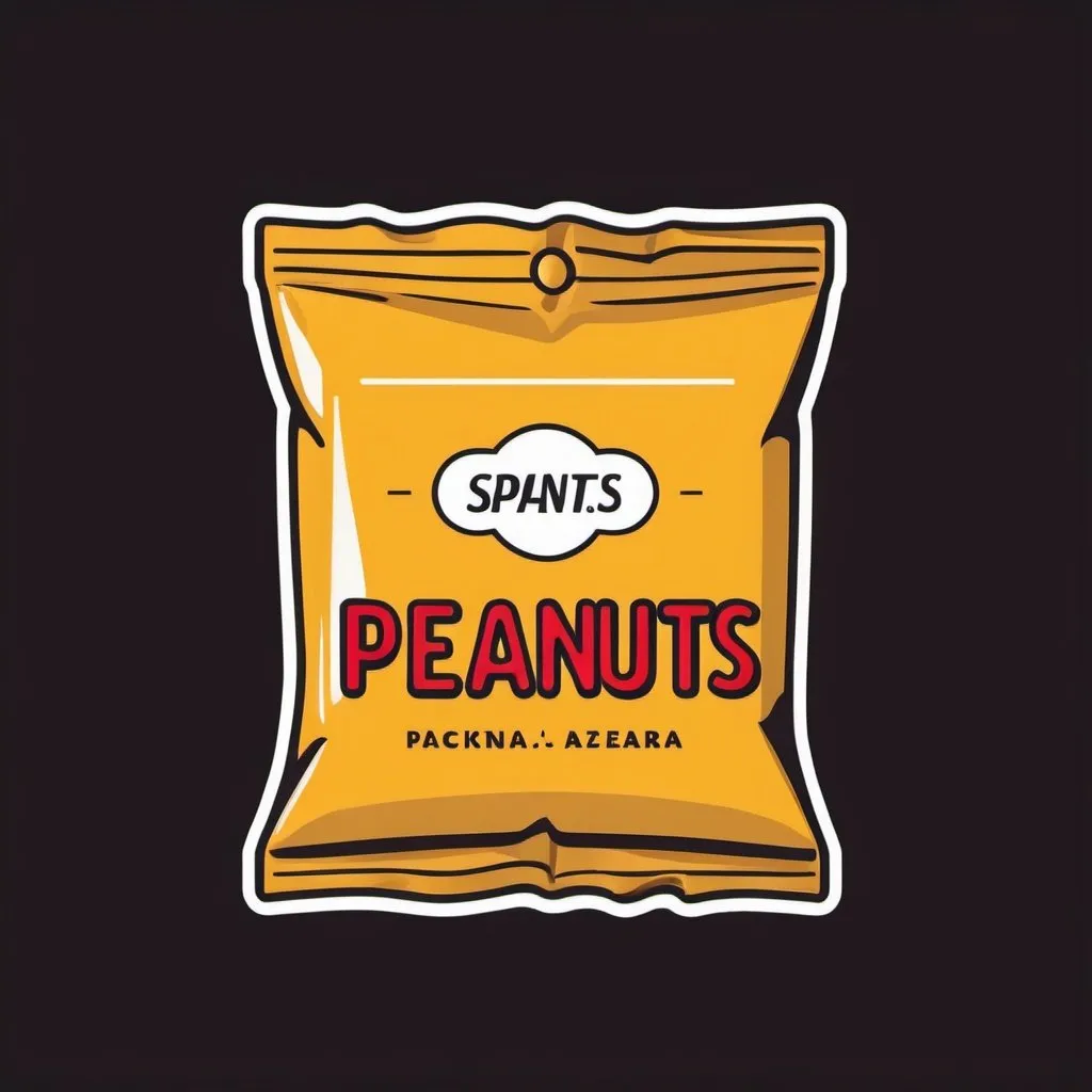 Prompt: a package logo of peanuts, simple, vector, kitschy, vintage, retro