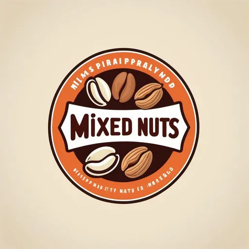 Prompt: a logo of mixed nuts, simple, vector, kitschy, vintage, retro