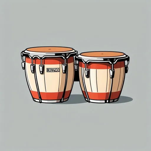 Prompt: a logo of a pair of bongos, in the style of massimo vignelli, clean background
