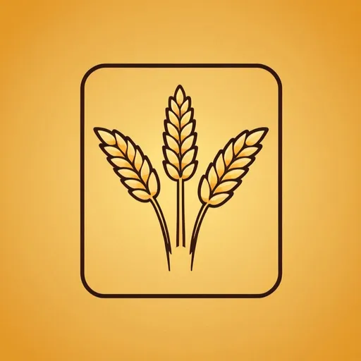 Prompt: Wheat logo, square shaped,, simple, vector, kitschy, vintage, retro