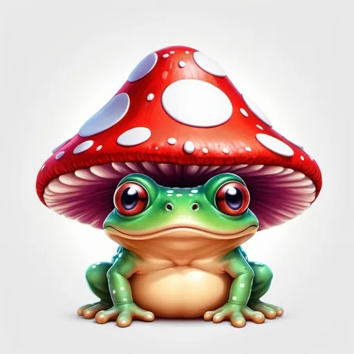 Prompt: Create an image for a slack imogi that is bufo with a toadstool hat
