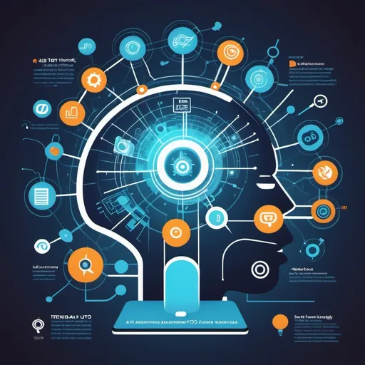 Prompt: create a cool picture for a business social media posting about key technology trends in 0225. The trends include AI, IOT and industrial autonomous vehicles

