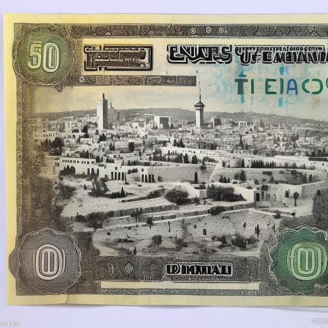 Prompt: Make me a 500 shekel bill with a picture of Jerusalem on it
