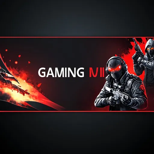 Prompt: a unique banner for gaming channel