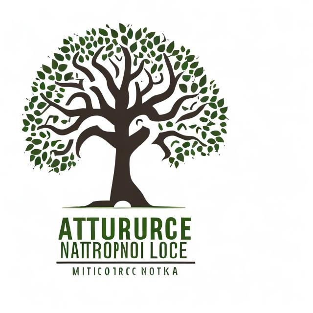 Prompt: A logo for NaturesNootropics, white oak tree vector, and some parts of tree are mechanical