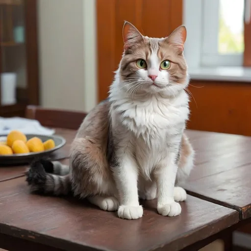 Prompt: A cat is sitting on the table
