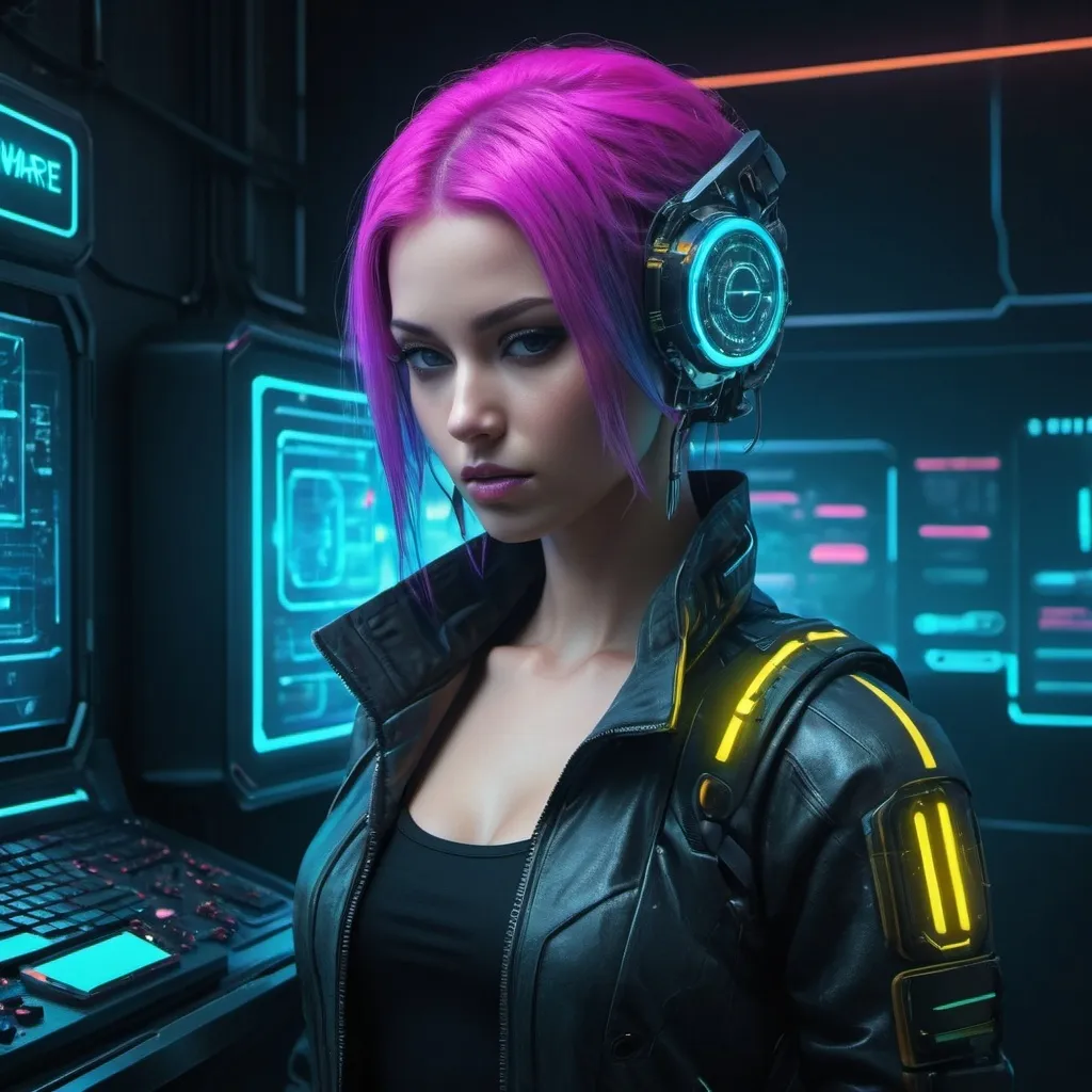 Prompt: Create a Cyberware interface with reference to Cyberpunk 2077