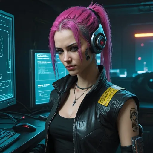 Prompt: Create a Cyberware interface with reference to Cyberpunk 2077