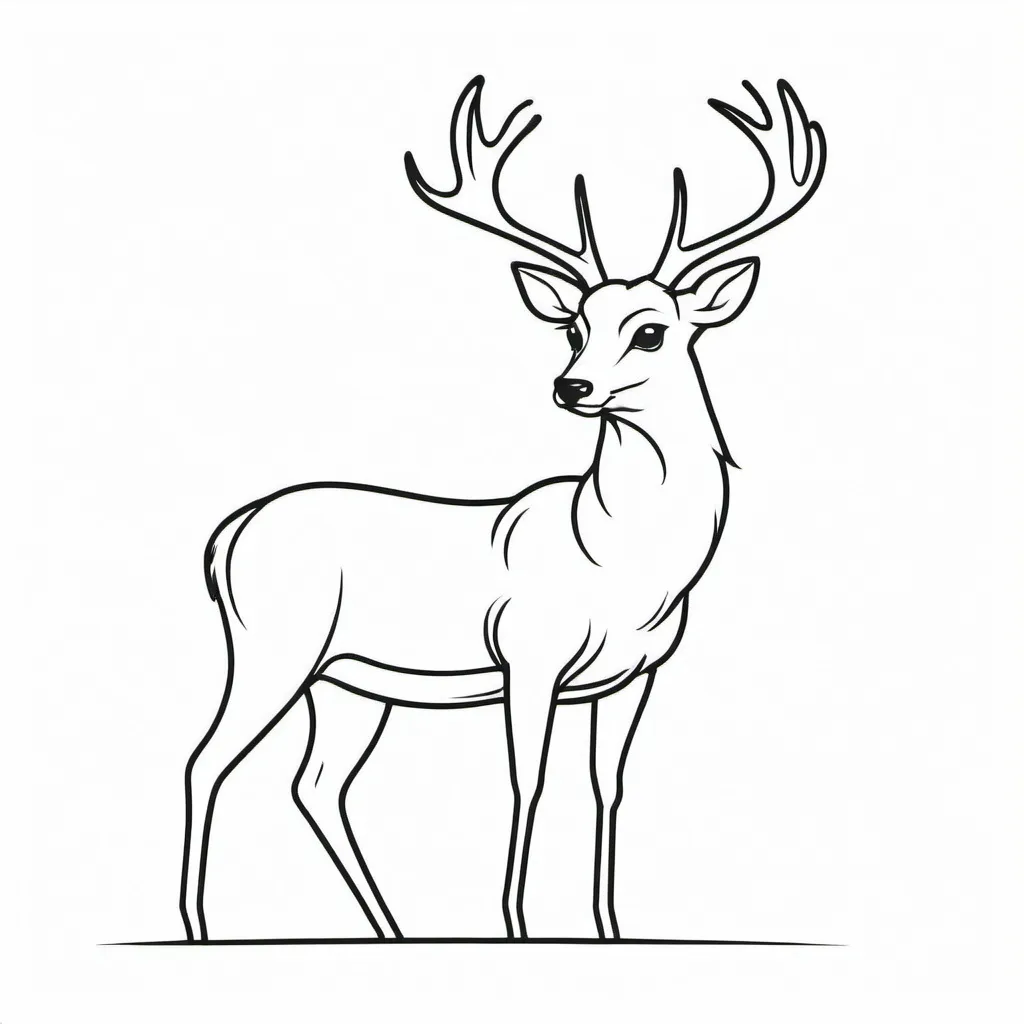 Prompt: Simple, minimalistic. white tail deer. Vector. Logo style, proud