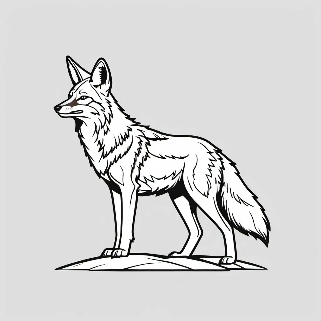 Prompt: Simple, minimalistic. coyote. Vector. Logo style, proud. transparent