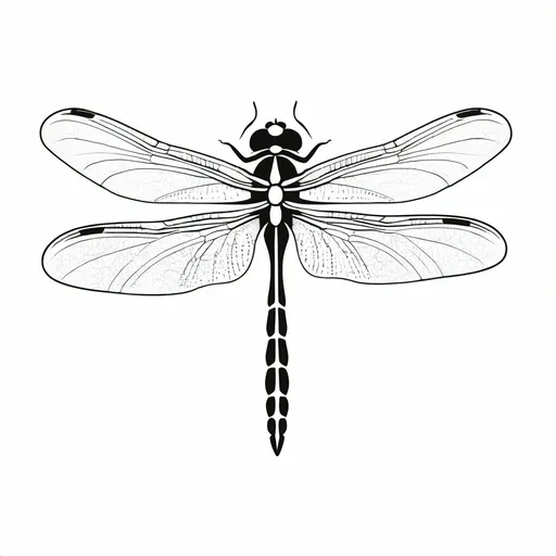 Prompt: Simple, minimalistic. Dragonfly. Vector. Logo style, proud. transparent