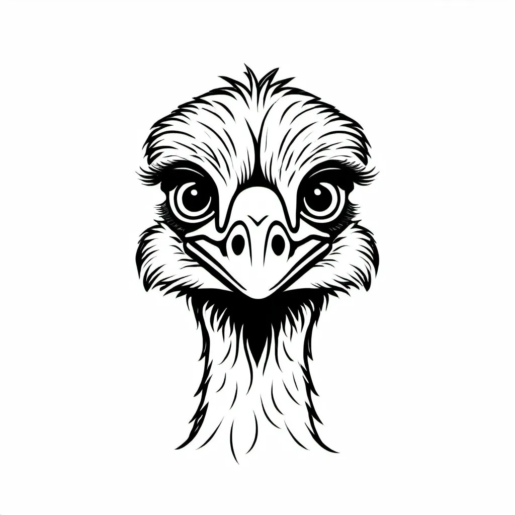 Prompt: Simple, minimalistic. emu. Vector. Logo style, proud.