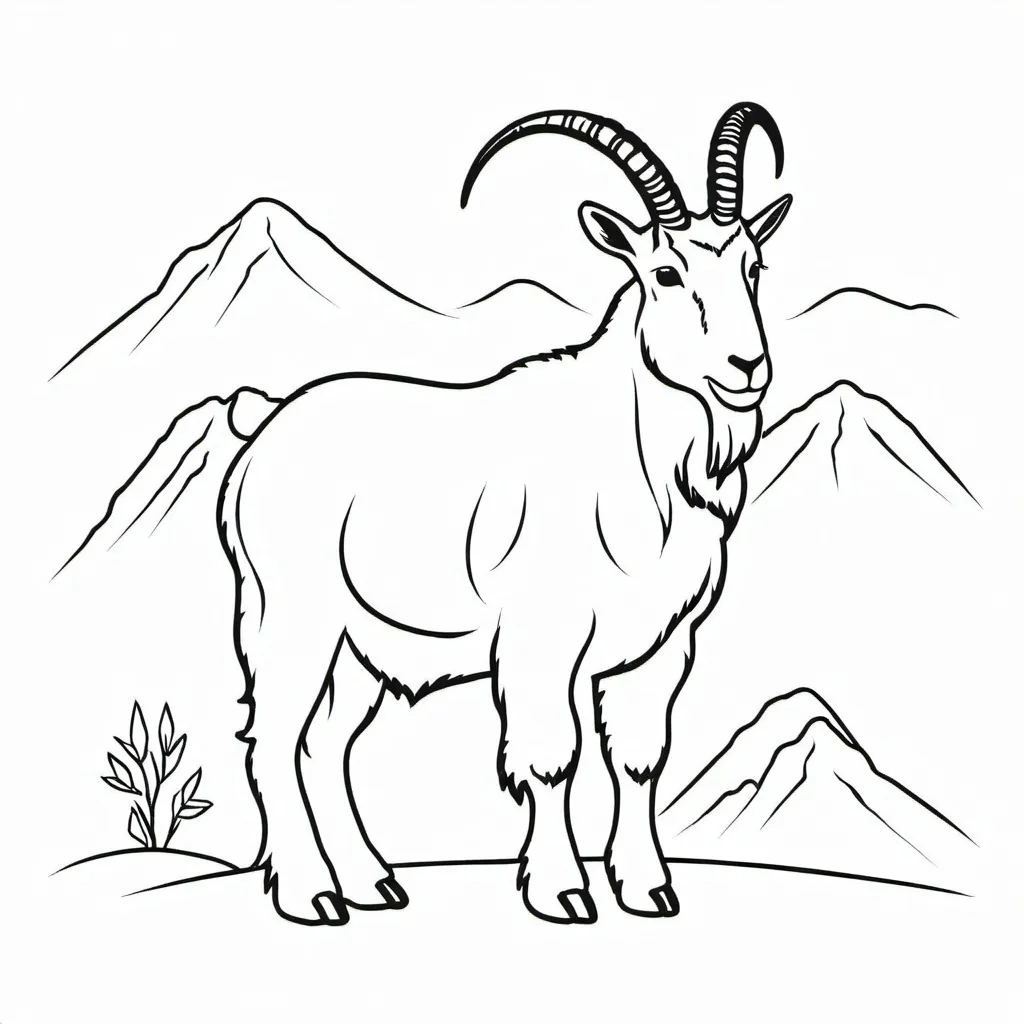 Prompt: Simple, minimalistic. Mountain goat. Vector