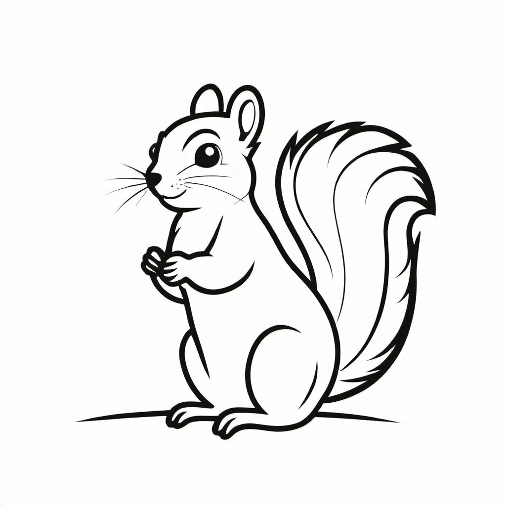 Prompt: Simple, minimalistic. Squirrel. Vector. Logo style, proud