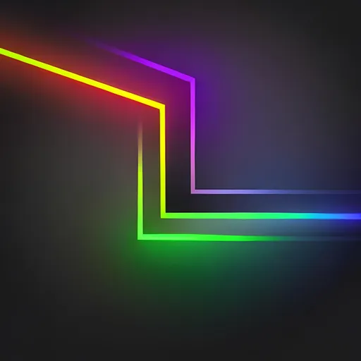Prompt: A combination of neon lights against a space grey background