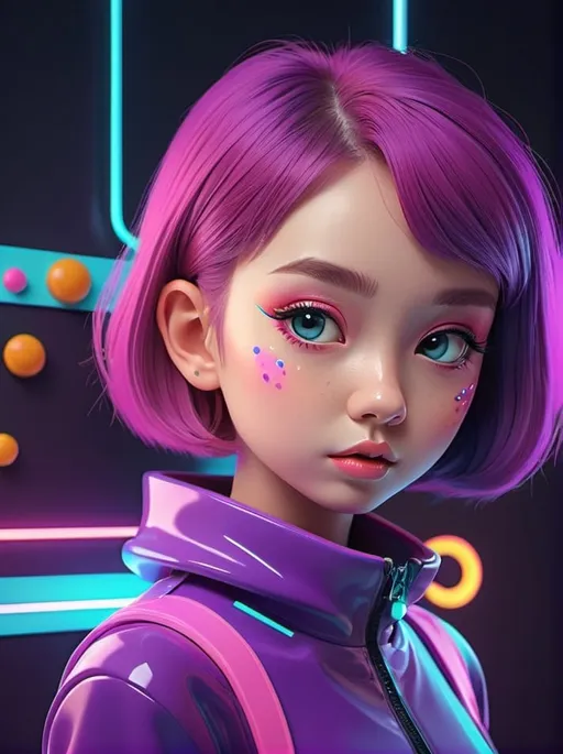 Prompt: Kawaii futuristic 3D rendering of mod-pop art, vibrant neon colors, cute and stylish characters, retro-futuristic, high-res, ultra-detailed, 3D rendering, kawaii, mod, pop art, future, neon colors, retro-futuristic, cute characters, vibrant, stylish, professional lighting