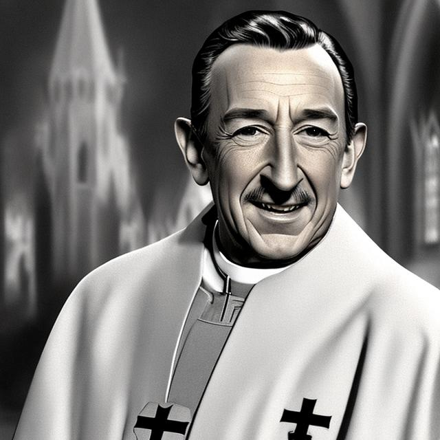 Prompt: create a photo realistic image of Walt Disney as an anglican priest