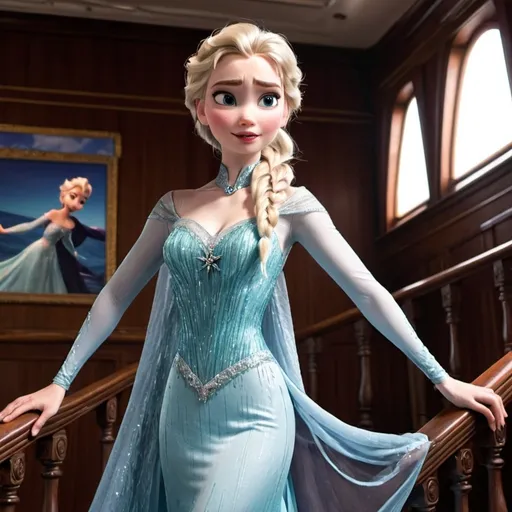 Prompt: Elsa on titanic
