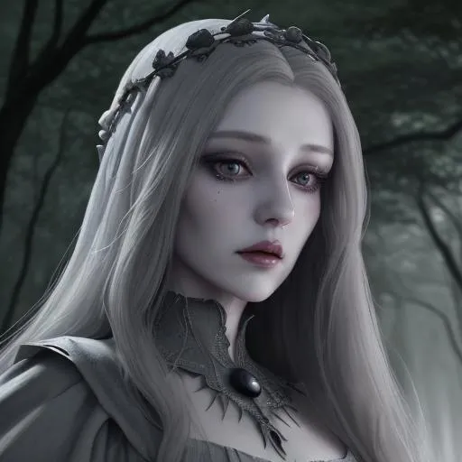 Dark fantasy, a pale Girl on a Dark Throne, ultra-detailed face :  r/leonardoai