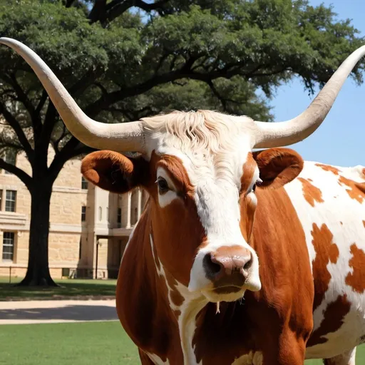 Prompt: longhorn in university of texas at austin
