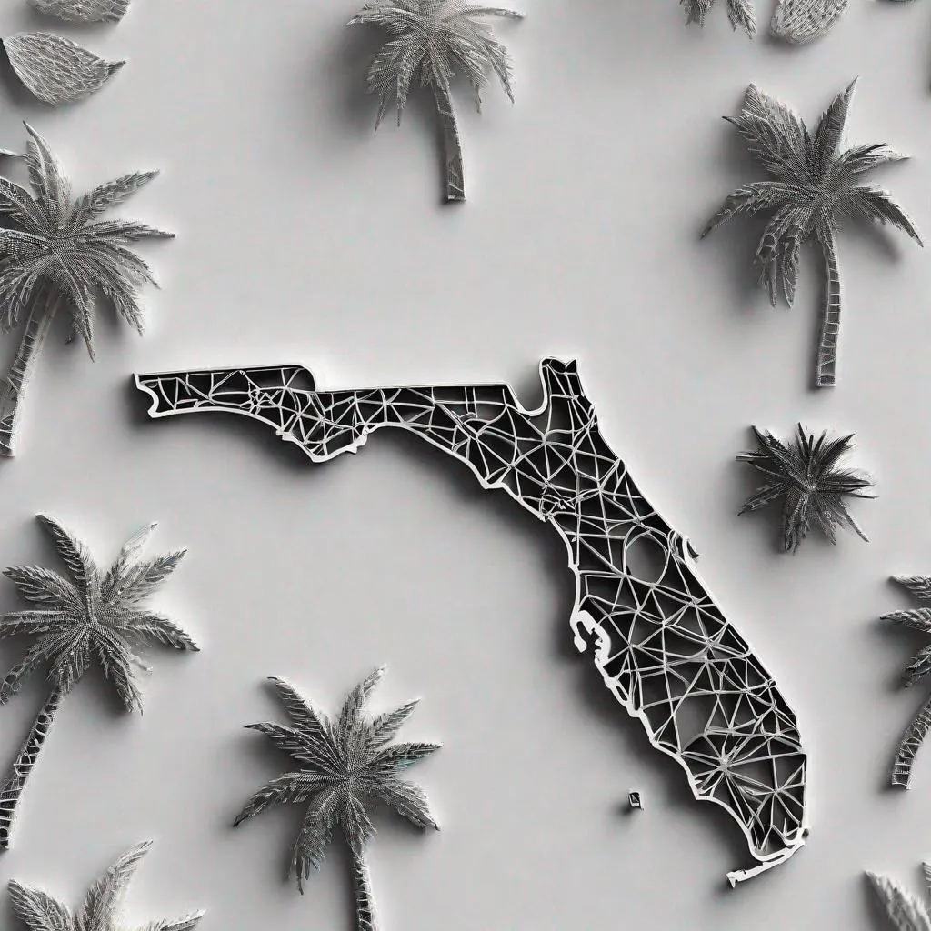 Prompt: Draw an image of florida with 3d printer