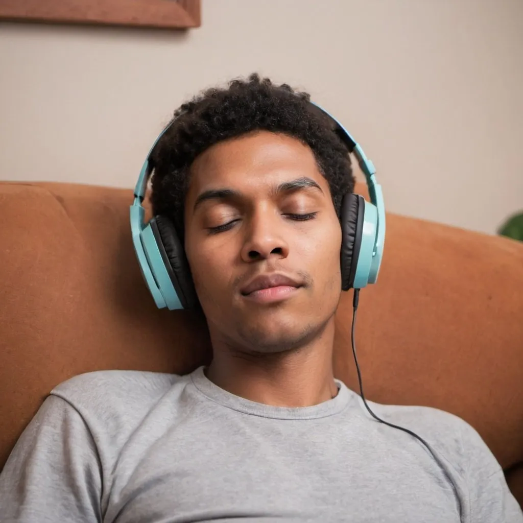 Prompt: person listening to music with relaxed expression