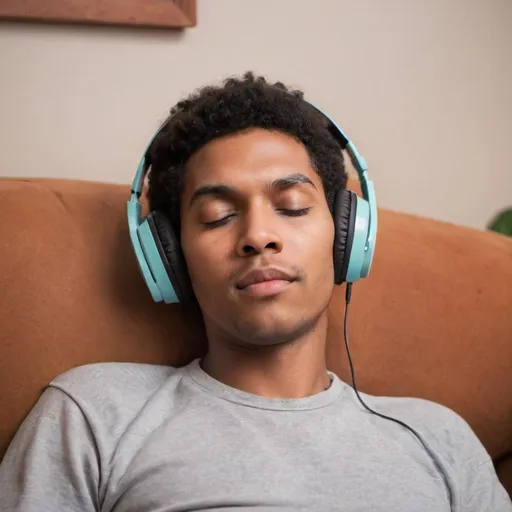Prompt: person listening to music with relaxed expression