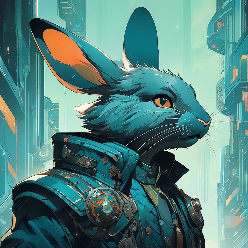 Prompt: a study of cell shaded protrait full body of male anthropomorphic furry rabbit with small earsin artstyle, llustration, post frostpunk, grunge, concept art by josan gonzales and wlop, by james jean, Victo ngai, David Rubín, Mike Mignola, Laurie Greasley, highly detailed, sharp focus, alien, Trending on Artstation, HQ, deviantart, art by artgem