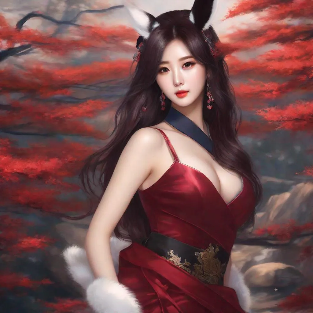 Prompt: My prompt> Humble, Masterpiece, Kang Mina type face, Kang Mina type body, 20 year old milf, from his pov,  ulzzang, realistic kpop idol,  dark burgundy hair, beautiful woman, big chest, B cup, uhd, realistic, 4k, 8k, photoshoot, extremely high definition, perfection, Hokusai type painting, bunny girl, playboy, scenic, portrait, insanity, breathtaking, iridescent, complex, impressive, remarkable, glorious, grandiose, sumptuous, luxurious, 