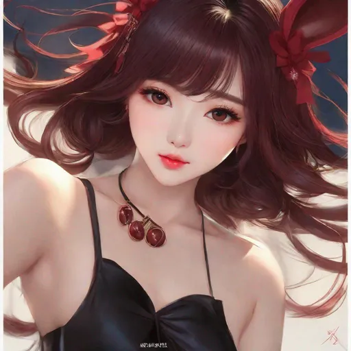 Prompt: My prompt> Humble, Masterpiece, Kang Mina type face, Kang Mina type body, 20 year old milf, from his pov,  ulzzang, realistic kpop idol,  dark burgundy hair, beautiful woman, big chest, B cup, uhd, realistic, 4k, 8k, photoshoot, extremely high definition, perfection, Hokusai type painting, bunny girl, playboy, scenic, portrait, insanity, breathtaking, iridescent, complex, impressive, remarkable, glorious, grandiose, sumptuous, luxurious, 