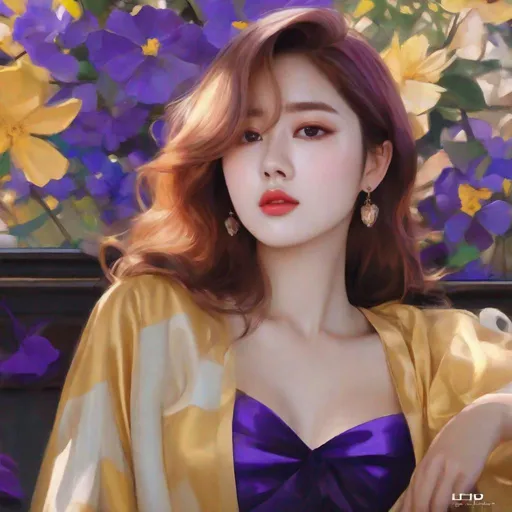 Prompt: My prompt> Humble, Masterpiece, Lee Jaehee, 20 year old milf, from his pov,  ulzzang, realistic kpop idol,  purple hair, beautiful woman, big chest, B cup, uhd, realistic, 4k, 8k, photoshoot, extremely high definition, perfection, Henri Émile Benoît Matisse type painting, scenic, portrait, insanity, breathtaking, iridescent, complex, impressive, remarkable, glorious, grandiose, sumptuous, luxurious, 