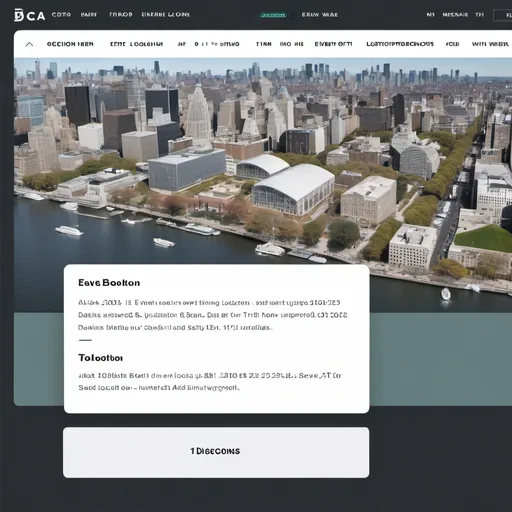 Prompt: 1. Event Booking Section
Header with Event Info:

Include a banner image of the event, name, date, and location.
Use bold typography for event title and smaller fonts for details like date and time.
Event Details:

A card-style layout with options for viewing event descriptions, location (integrated map view), and host details.
Add icons for easy recognition of important details (location pin, clock, etc.).
Ticket Options:

Use a card or list layout for different ticket tiers (Standard, VIP, etc.).
Include prices, number of tickets available, and an "Add to Cart" button for each option.
Calendar Integration:

A mini calendar widget that shows event availability on specific dates.
Allows users to click a date and see all the events happening on that day.
Search and Filter:

Search bar at the top with filter buttons (event type, location, date).
Sorting options (e.g., by date, popularity, or price).