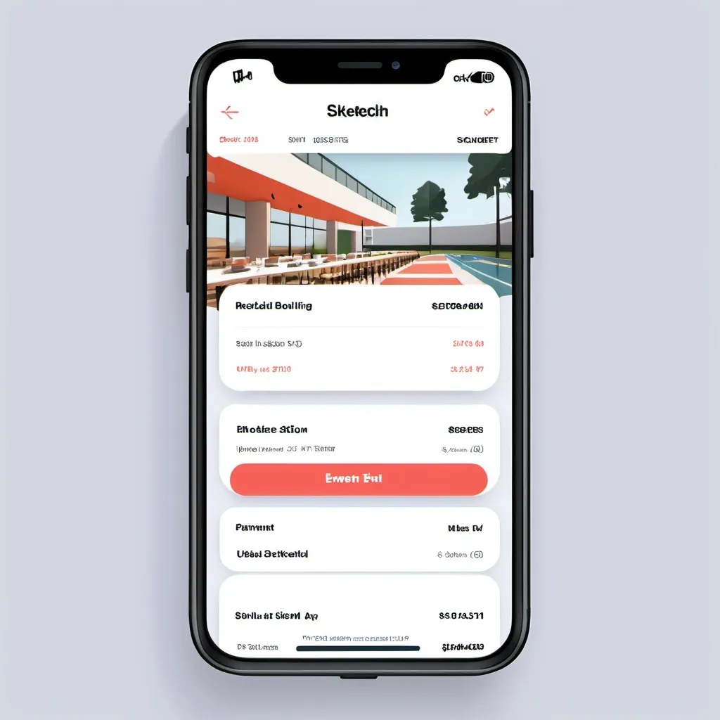 Prompt: Please give me some idea about Event booking and Payment Section for a app for sketch in ui design sketchup