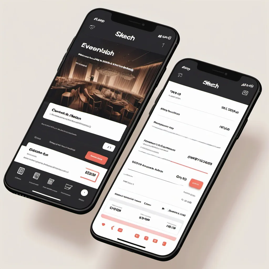 Prompt: Please give me some idea about Event booking and Payment Section for a app for sketch in ui design sketchup