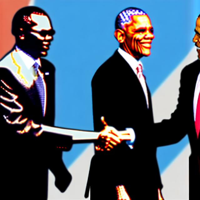 Prompt: obama shaking hands with soulja boy