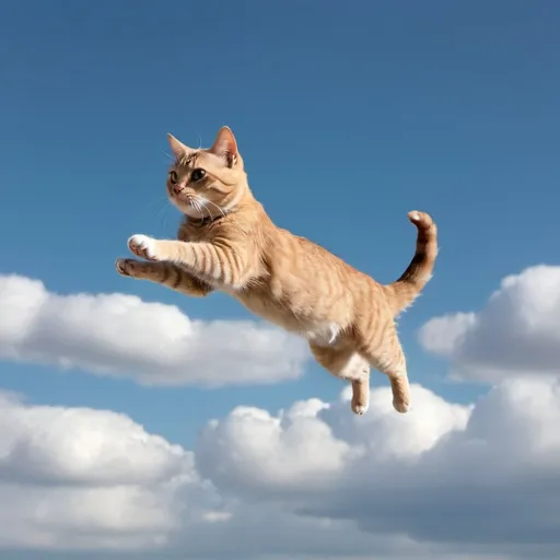 Prompt: a cat is flying in the sky