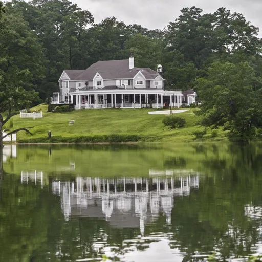 Prompt: <mymodel> House by  a lake